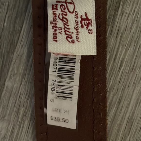 MENs Penquin leather belt brown Excellent condition NWT $35 - Picture 4 of 10